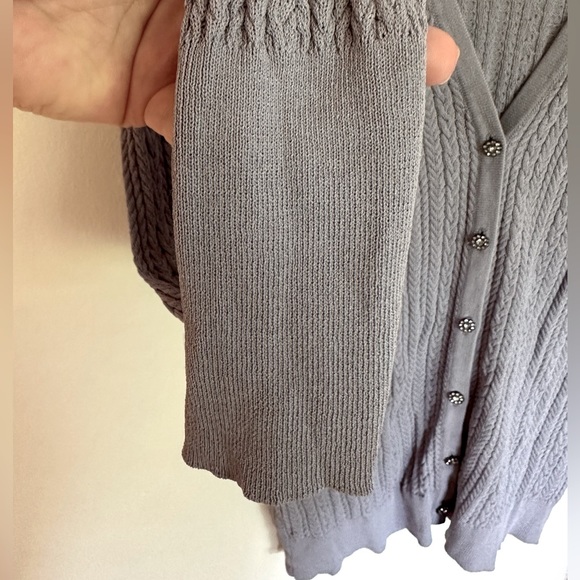 Zara Jewel Button Cable-knit Cardigan - Picture 9 of 12